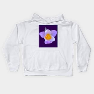 First Crocus of 2022 (purple background) Kids Hoodie